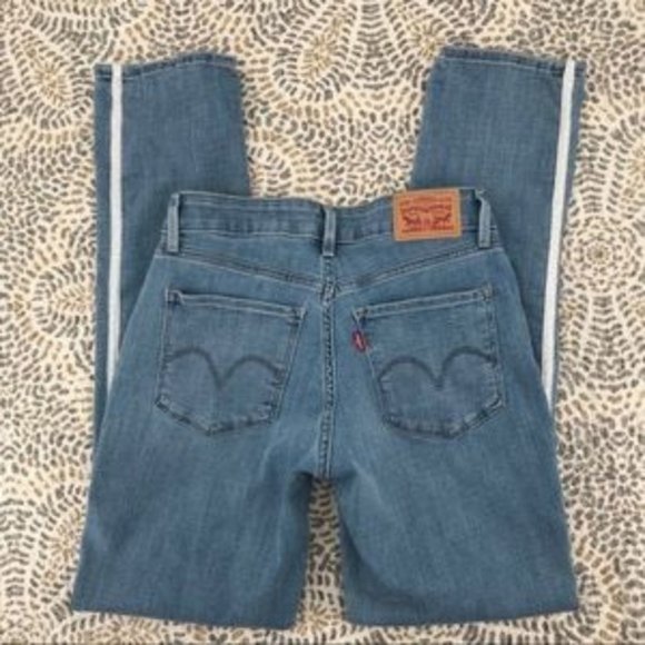 Levi's Classic Mid Rise Skinny Tuxedo Stripe Jeans - Picture 4 of 7